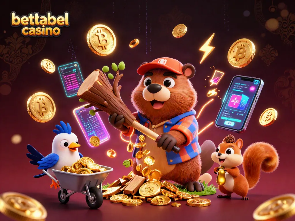 Experience the excitement at betlabel casino with animated characters and dazzling crypto visuals.